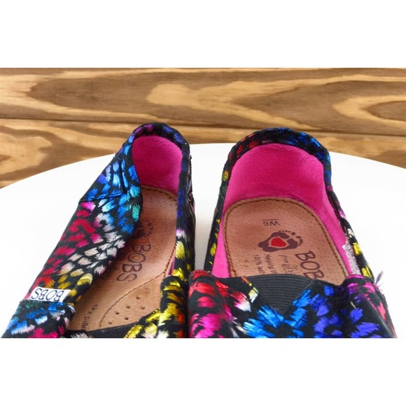 Bobs From skechers Women Sz 6 M‎ Multicolor Flat Fabric Shoes 34997 - Picture 3 of 9